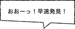 おおーっ！早速発見！